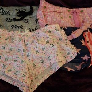 Det of 4 Victoria's Secret PJ shorts